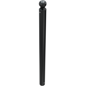 Ornamental bollard | steel tube � 89 mm | with globe head | stationary, for casting in concretewith ground anchor, total length approx. 1300 mm | without eyelet